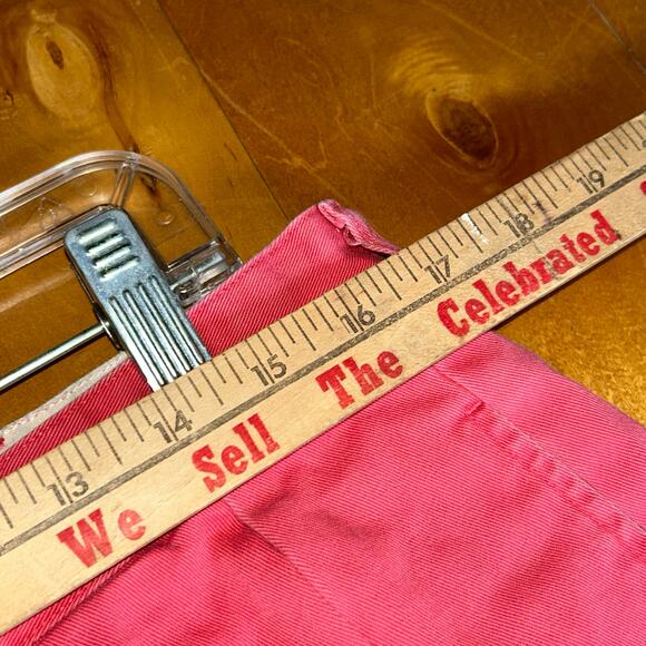 Polo Ralph Lauren Mens Chino Shorts Salmon Red Cotton Pleated Size 36 - fit 34 - Picture 8 of 9